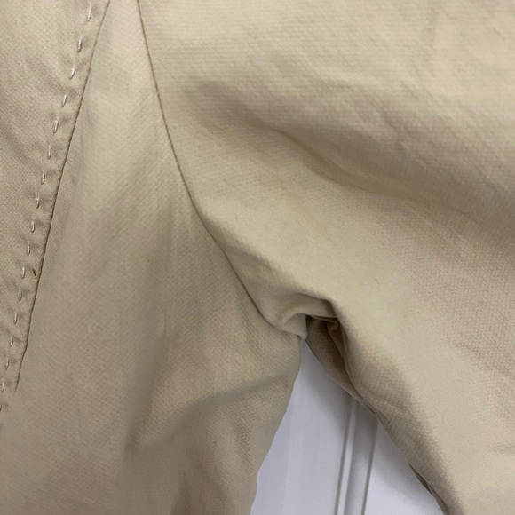 White House Black Market Tan Cotton Utility Blazer Jacket w/ Ribbon Tie - Size 8 - Picture 9 of 10